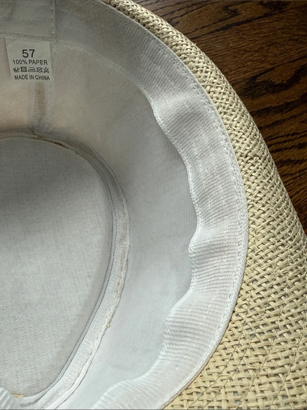 E Kids Straw Fedora Hat with Black Band - Natural Paper